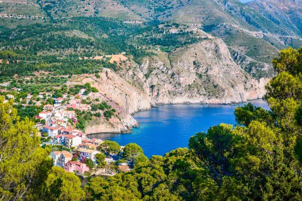 Beautiful village in Kefalonia island in the Ionian islands